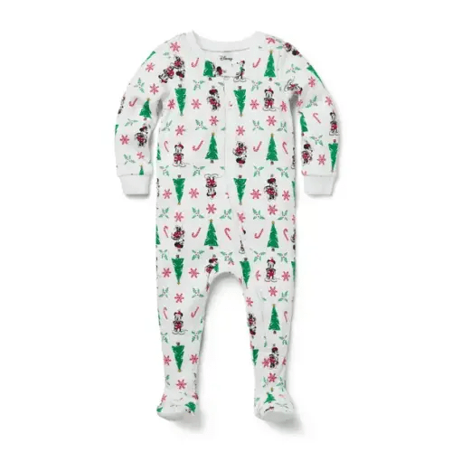 Baby Jet Ivory Mickey Mouse Baby Good Night Footed Pajama In Disney Mickey Mouse Christmas by Janie and Jack