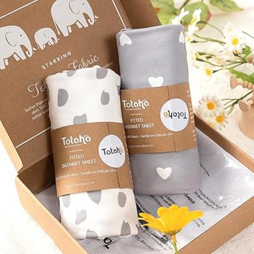 Halo Bassinest Fitted Sheets, Fits Halo BassiNest Sleeper Swivel, Flex, Glide, Premiere & Luxe Series Sleeper and Other 18x30 Bassinet Mattress - Buttery Soft Stretchy Jersey Fabric, 2 Pack