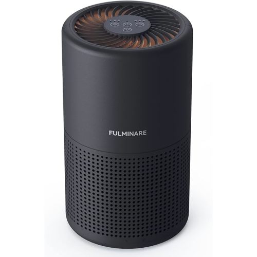 Air Purifiers for Bedroom, FULMINARE H13 True HEPA Air Filter, Quiet Air Cleaner With Night Light,Portable Small Air Purifier for Home, Office, Living Room Black