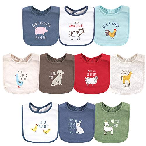 Hudson Baby Unisex BabyCotton Bibs
