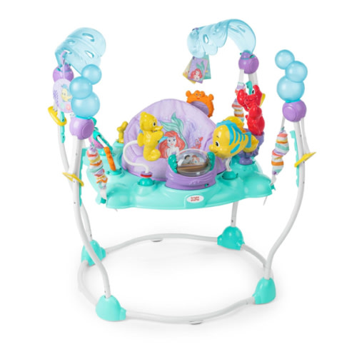 Bright Starts Disney The Little Mermaid Sea of Activities Baby Activity Jumper with Interactive Toys, Lights & Music with Disney Princess Ariel, 6-12 Months (Blue)