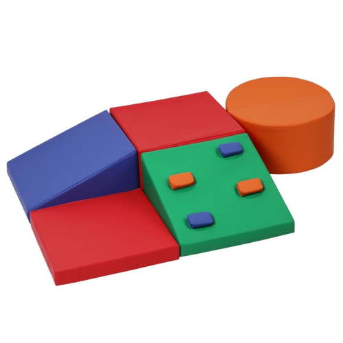 Towallmark 5PCS Soft Climbing Set,Foam Climbing Blocks for Toddlers , Climbing, Crawling Play Set,red