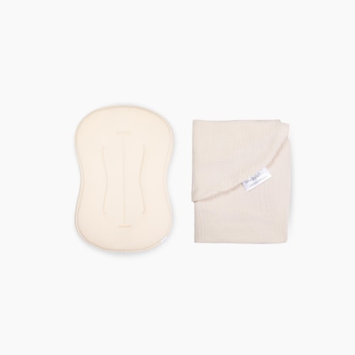 Snuggle Me Lounger Curve + Muslin Cover Set - Natural