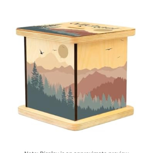 Wooden Piggy Bank for Kids and Adults, Personalized Gift Handmade in USA by BloomOwl, Custom Piggy Bank, Personalized Banks for Kids, Gifts for Baby Boys and Girls (Mountains)