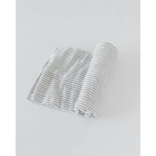 Little Unicorn Organic Cotton Swaddle - Grey Stripe