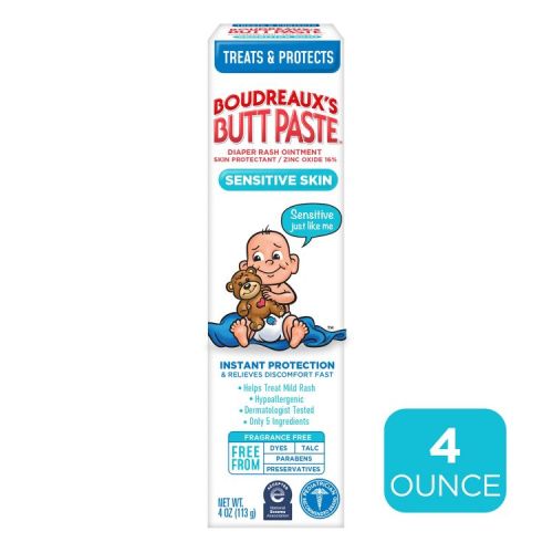 Boudreaux's Butt Paste Baby Diaper Rash Cream for Sensitive Skin - 4oz