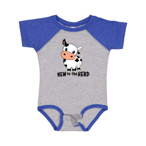 Inktastic New to the Herd Cute Cow Boys or Girls Baby Bodysuit
