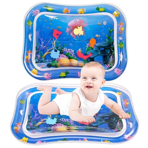 Baby Water Tummy Time Mat for 3-12 Months,Inflatable Tummy Time Sensory Water Play Mat for Babies 3 6 9 12 Months Boys and Girls Infants and Newborn-26 x20“
