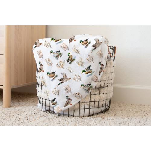 Mallard duck blanket, Ducks baby blanket, Duck baby bedding, Boho floral duck blanket, Duck hunting nursery, Duck crib bedding