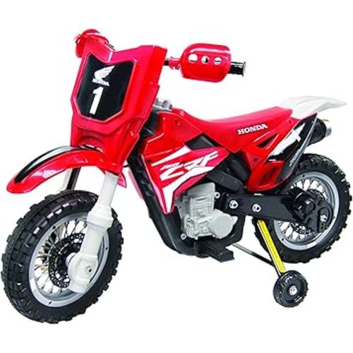 Best Ride On Cars 185 Honda CRF250R Dirt Bike for Kids Ages 3-8 yrs., 6V Battery Operated Electric Bike, Mini Road Bike with Realistic Features, Training Wheels, Music, Red, CRF250R