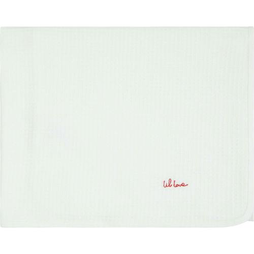 Lil Love Embroidered Cotton Waffle Blanket