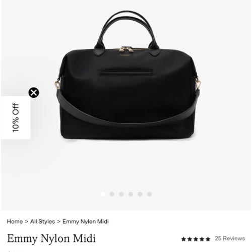 Mina Baie Diaper bag/backpack Emmy Nylon. size- Midi. color- black and gold