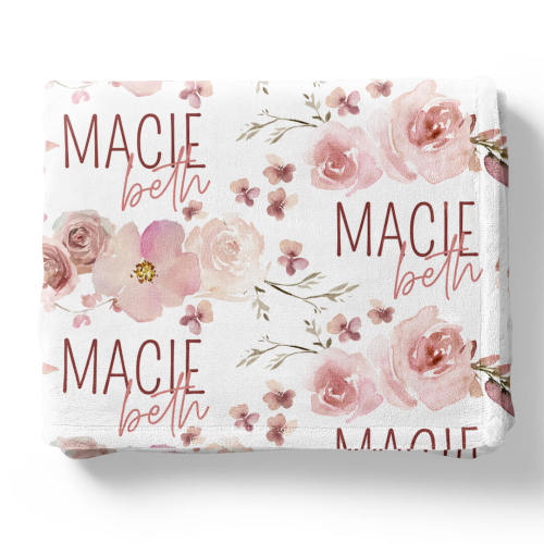 Rosie's Rose Garden Personalized Toddler Blanket