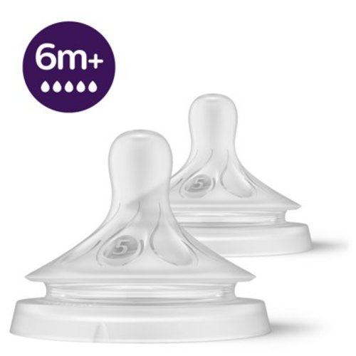 Philips Avent Natural Response Nipple Flow 5, 6M+, 2pk, SCY965/02