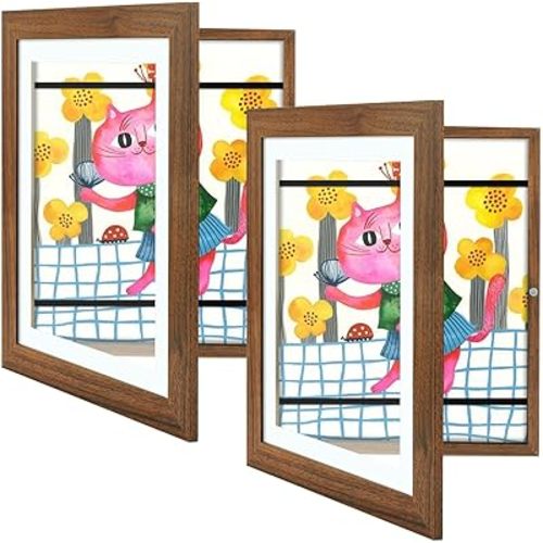 Golden State Art, 10x12.5 Kids Art Frames, Front-Opening, Great for Kids Drawings, Artworks, Children Art Projects, Schoolwork, Home or office (Ecru, Set of 2)