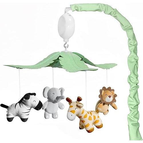 Feisike Jungle Safari Baby Crib Mobile with 35 Soothing Lullabies & 3 Modes - Adjustable Nursery Mobiles for Boys & Girls, Animal-Themed Nursery Decor Musical Mobile for Crib or Bassinet