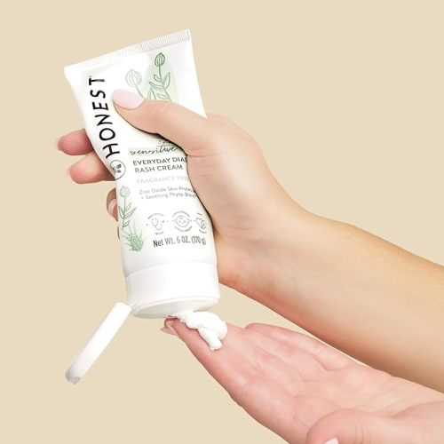 The Honest Company Hypoallergenic Diaper Rash Cream | Moisturizing + Calming Zinc Oxide Ointment | NEA Recognized, Cruelty Free | 2.5 oz