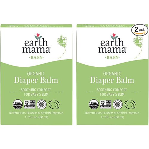 Earth Mama Organic Diaper Balm 2-Ounce | Diaper Cream for Baby | EWG Verified, Petroleum & Artificial Fragrance-Free with Calendula for Sensitive Skin (2-Pack) - 2 Fl Oz (Pack of 2)