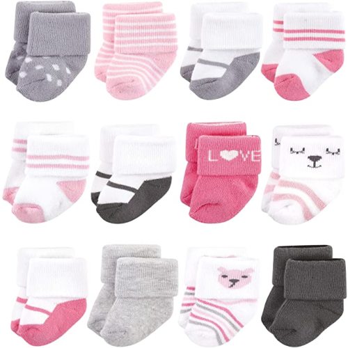 Amazon.com: Hudson Baby Baby Girls' Cotton Rich Newborn and Terry Socks: Clothing, Shoes & Jewelry