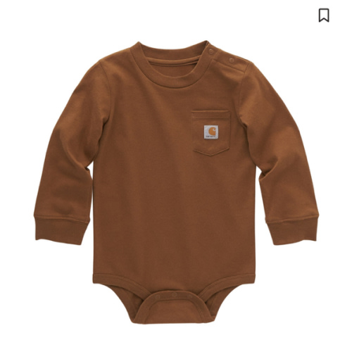 Carhartt Infant Boys' Logo Pocket Long Sleeve Onesie