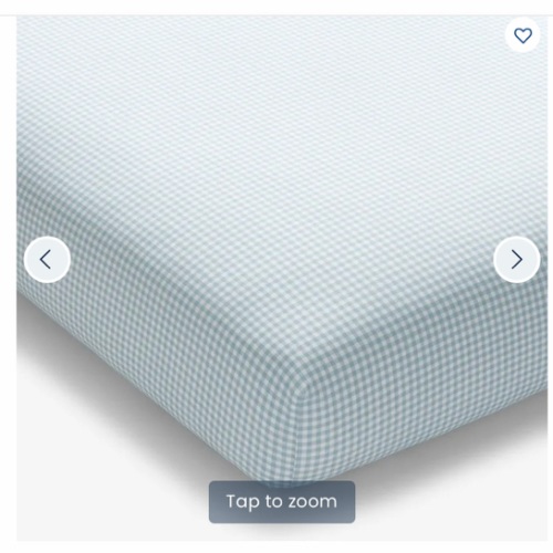 Ditsy Gingham Classic Cool Organic Cotton Percale Fitted Crib Sheet