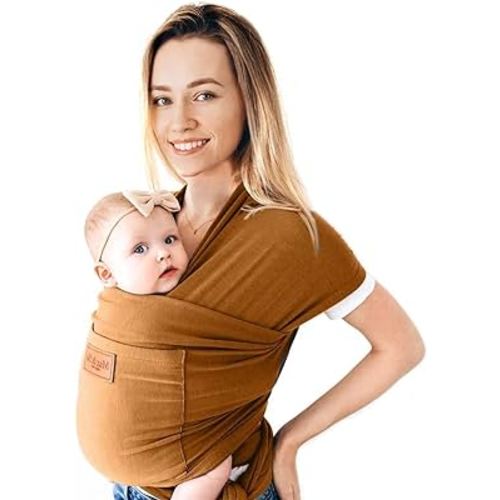 Premium Cotton Baby Wrap Carrier with Front Pocket Newborn to Toddler One Size Fits All Newborn Ultra Soft Baby Carrier wrap by Max&So