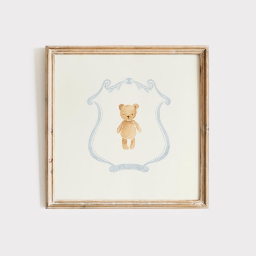 Minimal Sweet Teddy Bear Square Print, INSTANT Digital Downloadable Wall Art, Trendy Decor, illustration, Living Room Art, Nursery Decor