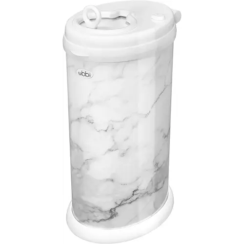 Ubbi Steel Odor Locking, No Special Bag Required Money Saving, Awards-Winning, Modern Design Registry Must-Have Diaper Pail, Marble
