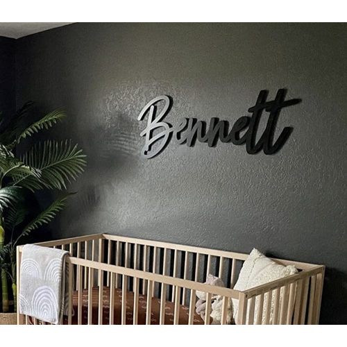 Custom Baby Name Sign for Nursery, Customized Wood Name Sign, Name Wall Decor for Nursery, Personalized Wooden Sign, 12-52 Inch Size, Ideal for Boys and Girls - MODERN Font (Modern)