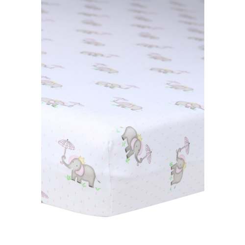 Pink Elephant Baby Crib Sheets
