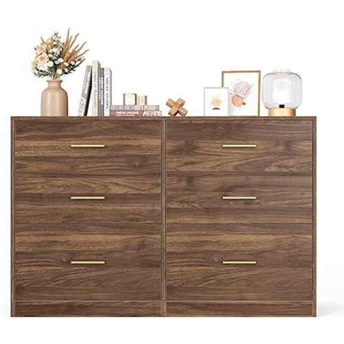 VASAGLE 6-Drawer Dresser, Chest of Drawers, 46.9 x 15.8 x 30.7 Inches