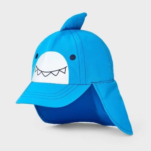 Baby Boys' Shark Swim Hat - Cat & Jack™ Blue 6-12M: UPF 50+, Lightweight, Elastic Back
