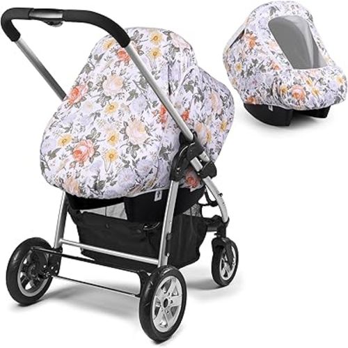 Metplus 2-in-1 Cozy Baby Car Seat Cover with Fleece Lining - Adjustable Breathable Mesh Window & Pocket, Kick-Proof - Universal Fit for Boys & Girls - Ideal for Cooler Seasons