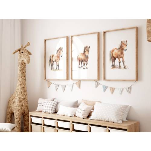 Horse Nursery Print | Set of 3 Prints | Digital Print | Pony Nursery Wall Art | Girl Nursery Decor | Horse Wall Art | Horse Nursery Decor