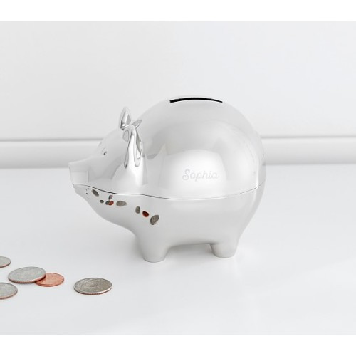 Mark & Graham x pbk Silver Piggy Bank | Pottery Barn Kids