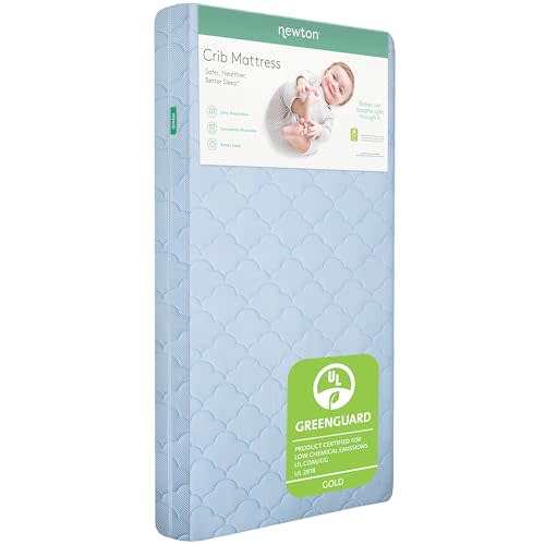 Newton Baby Crib Mattress - Infant & Toddler Mattress, Baby Bed Mattress, Dual-Layer, Safe, Breathable & Washable Mattress, Removable Cover, Deluxe 5.5 inch-Thick Cushion, Sky Blue