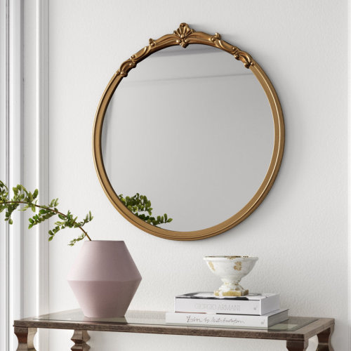 Wade Logan® Cardarius Framed Wall Mirror 30" Diameter Gold & Reviews | Wayfair