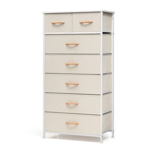 Pellebant Vertical Storage Dresser 7-drawer Chest Closet Organizer Unit For Bedroom Beige