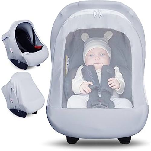 Metplus 2-in-1 Baby Car Seat Canopy, Multi Use Privacy Sun Shade, Protect Baby's Safety with Style, Infant Carrier Covers for Boys & Girls