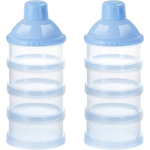 Accmor Formula Dispenser On The Go, 4 Compartments Stackable Formula Container for Travel, Baby Milk Powder Kids Snack Container, BPA Free
