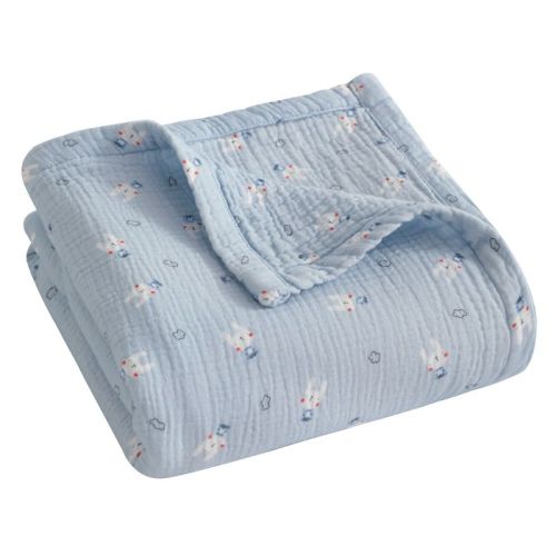 4-Layer Muslin Cotton Toddler Blanket, Soft & Skin-Friendly Swaddle Blanket for Nursery & Crib - NTBAY