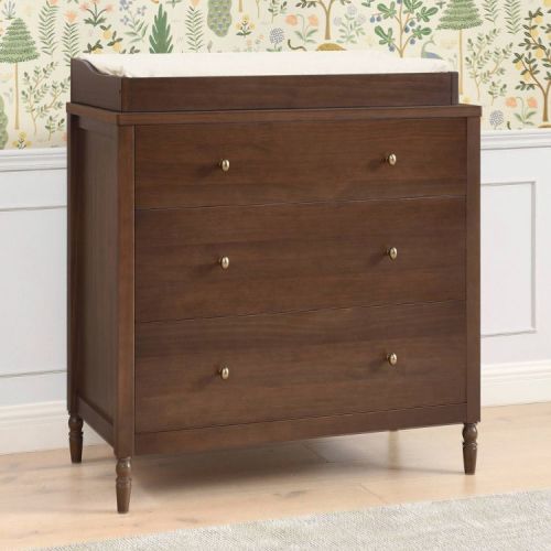 Delta Children Serena 3 Drawer Dresser with Changing Top - Teak Brown