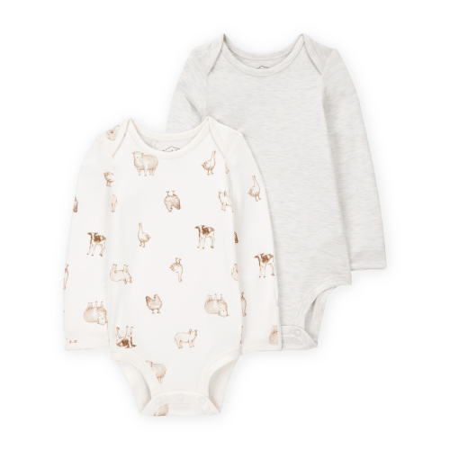 Baby 2-Pack Long-Sleeve PurelySoft Bodysuits (3 or 6M)
