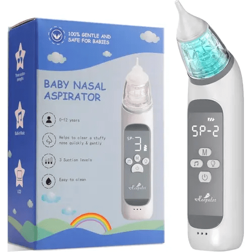Baby Nasal Aspirator - Electric Nose Sucker for Toddler with 3 Silicone Tips, 3 Suction Levels, Music & Soothing Function