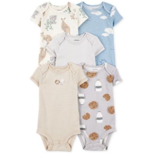 Baby Boys 5-Pk. Cotton Short-Sleeve Milk & Cookies Bodysuits