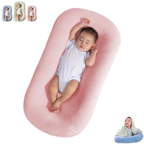 Baby Lounger, Newborn Lounger Nest Sleeper, Baby Lounger for Newborn, Soft Breathable Lounger Pillow for Infants (Pink, 29.5 * 19.3in)
