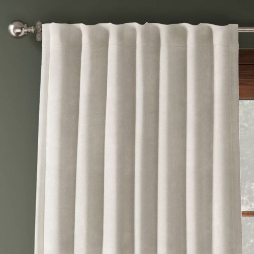 50"x95" Blackout Chenille Curtain Panel Ivory - Threshold™: Woven Polyester, Rod Pocket, OEKO-TEX Certified