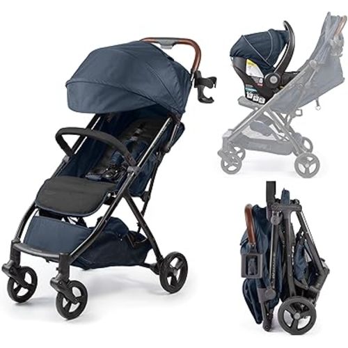 Ingenuity Ingenuity 3Dquickclose CS+ Compact Fold Stroller – Lightweight Stroller with Oversized Canopy, Extra-Large Storage and Compact Fold, Deep Ocean