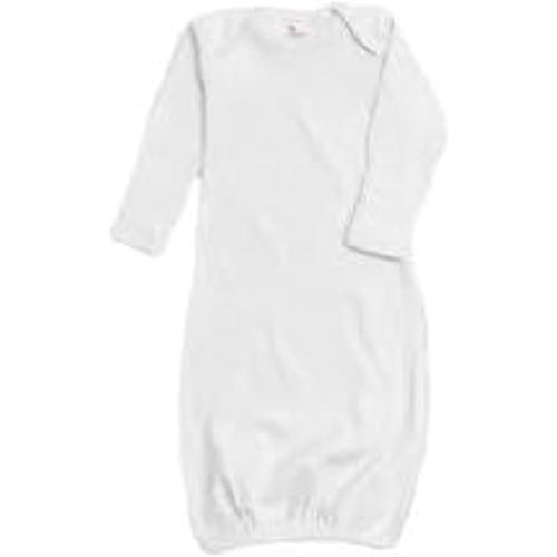 Laughing Giraffe Baby Infant Blank Long Sleeve Sleeper Gown With Mitten Cuffs - White (0-3 Months -3850)