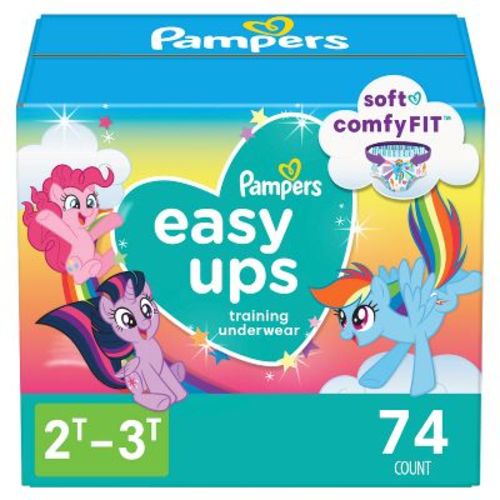 Easy Ups Girls' Disposable Training Underwear - 2T-3T - 74ct